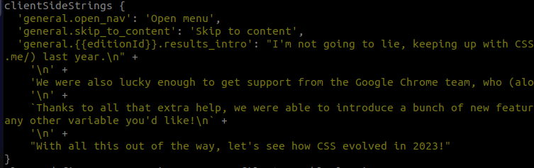 Dictionary of client-side tokens